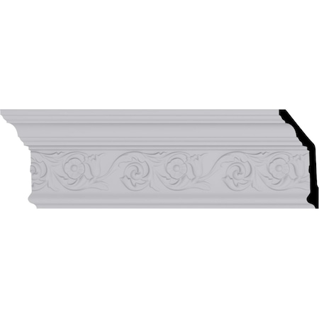 Ekena Millwork 5 5/8"H x 2 1/4"P x 6"F x 94 1/2"L Floral Crown Moulding MLD05X02X06FL